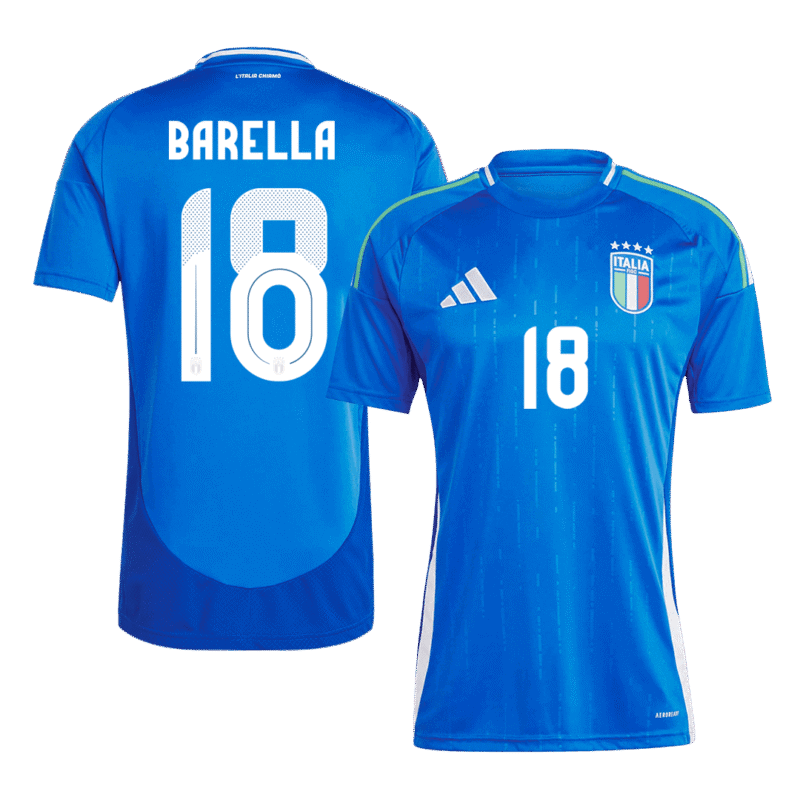 BARELLA #18 Italy Home Soccer Jersey EURO 2024