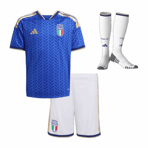 Kid's Italy Home Soccer Jersey Kit(Jersey+Shorts+Socks) World Cup 2026 Blue