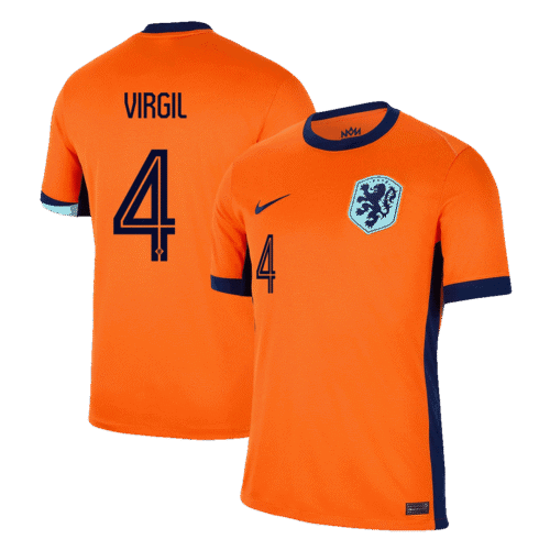 VIRGIL #4 Netherlands Home Soccer Jersey EURO 2024