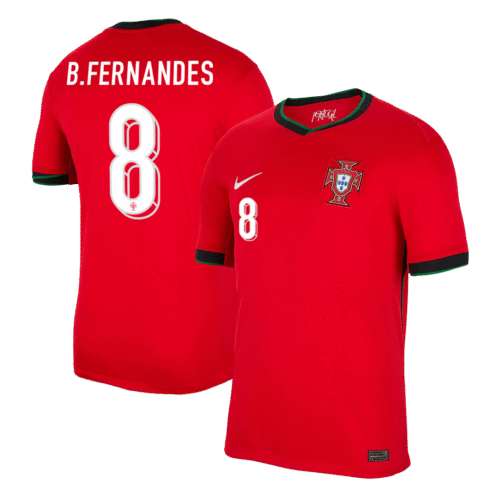 B.FERNANDES #8 Portugal Home Soccer Jersey EURO 2024