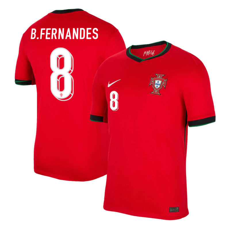 B.FERNANDES #8 Portugal Home Soccer Jersey EURO 2024