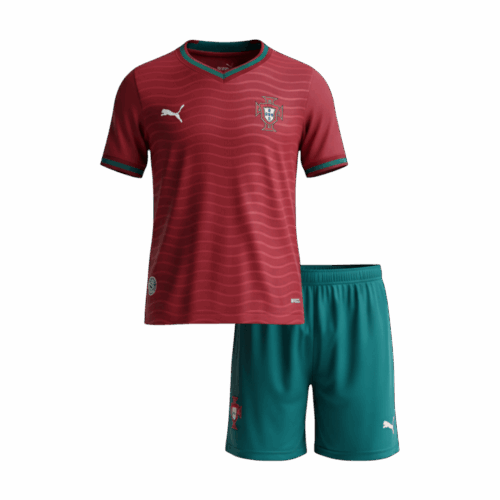 Kid's Portugal Home Soccer Jersey Kit(Jersey+Shorts) World Cup 2026 Red