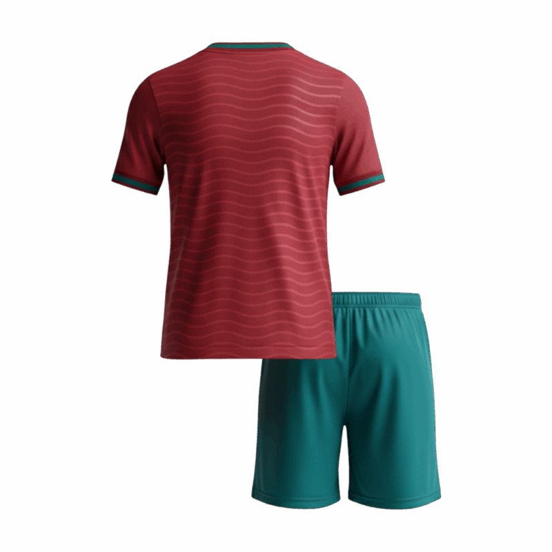 Kid's Portugal Home Soccer Jersey Kit(Jersey+Shorts) World Cup 2026 Red