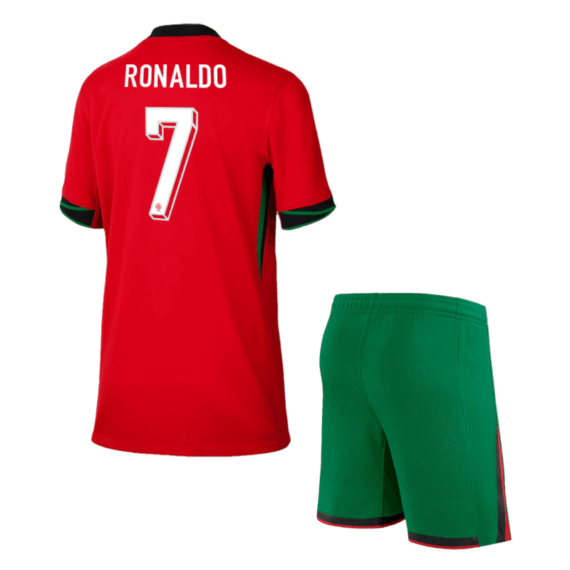 RONALDO #7 Portugal Home Kids Soccer Jerseys Kit EURO 2024
