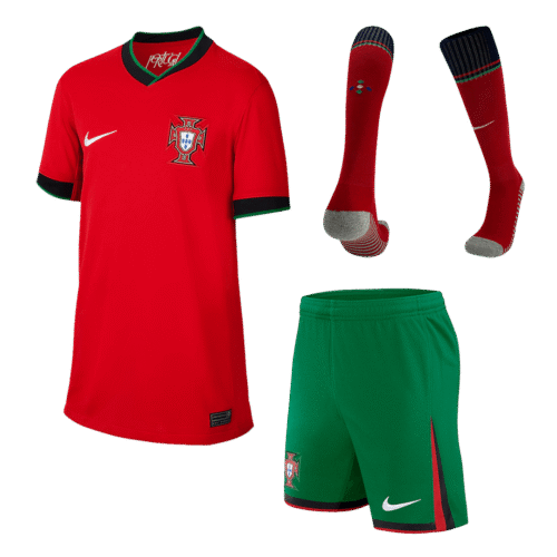Portugal Home Kids Soccer Jerseys Full Kit EURO 2024