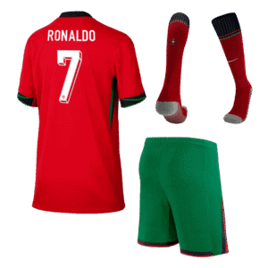 RONALDO #7 Portugal Home Kids Soccer Jerseys Full Kit EURO 2024