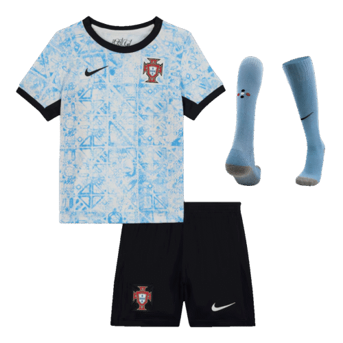Portugal Away Kids Soccer Jerseys Full Kit EURO 2024