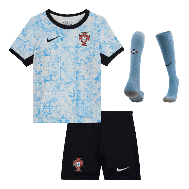 Portugal Away Kids Soccer Jerseys Full Kit EURO 2024