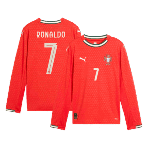 RONALDO #7 Portugal Home Long Sleeve Soccer Jersey 2025