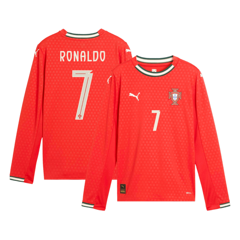 RONALDO #7 Portugal Home Long Sleeve Soccer Jersey 2025