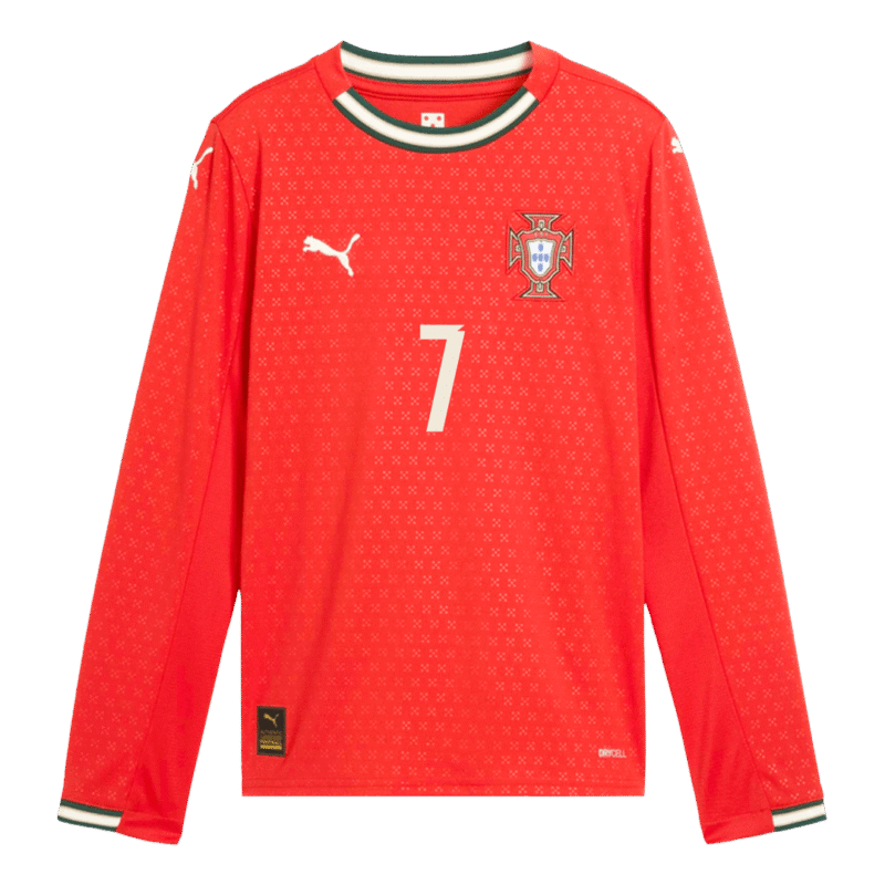 RONALDO #7 Portugal Home Long Sleeve Soccer Jersey 2025