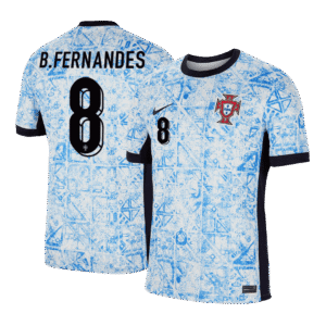 B.FERNANDES #8 Portugal Away Soccer Jersey EURO 2024