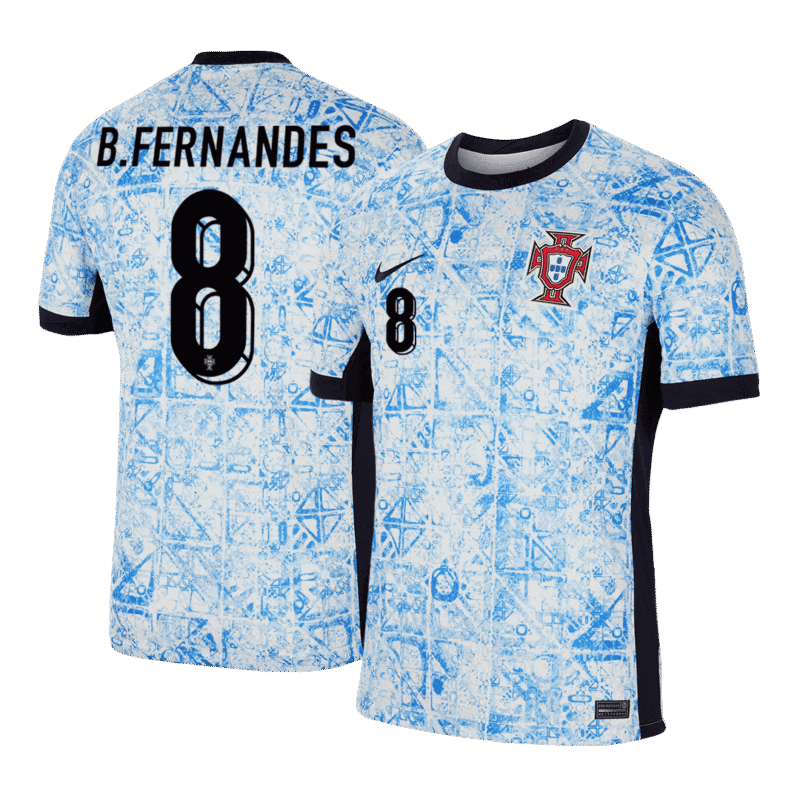 B.FERNANDES #8 Portugal Away Soccer Jersey EURO 2024