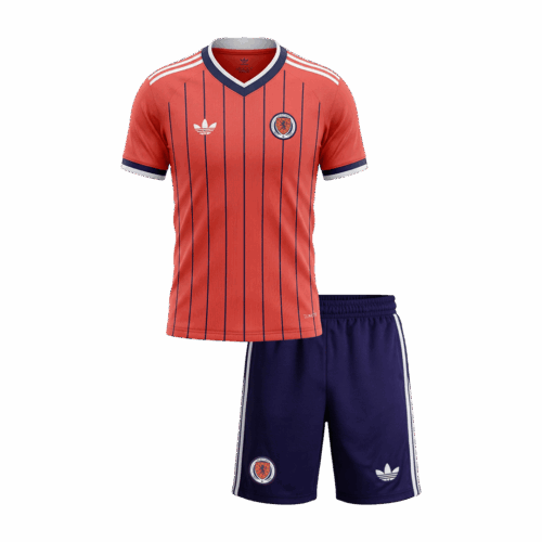 Kid's Scotland Away Soccer Jersey Kit(Jersey+Shorts) World Cup 2026 Coral