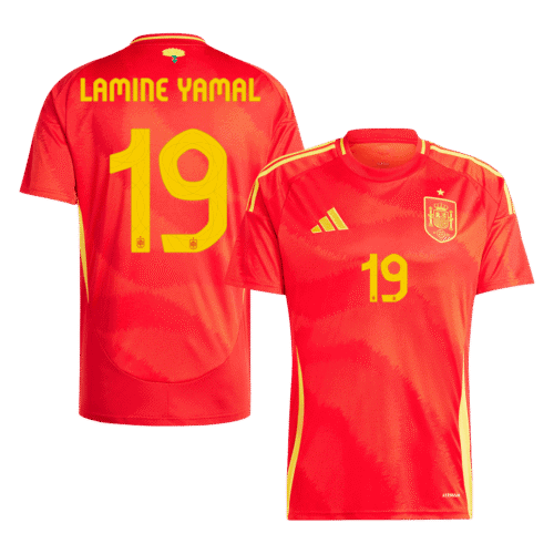 LAMINE YAMAL #19 Spain Home Soccer Jersey EURO 2024