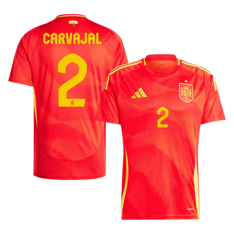 CARVAJAL #2 Spain Home Soccer Jersey EURO 2024