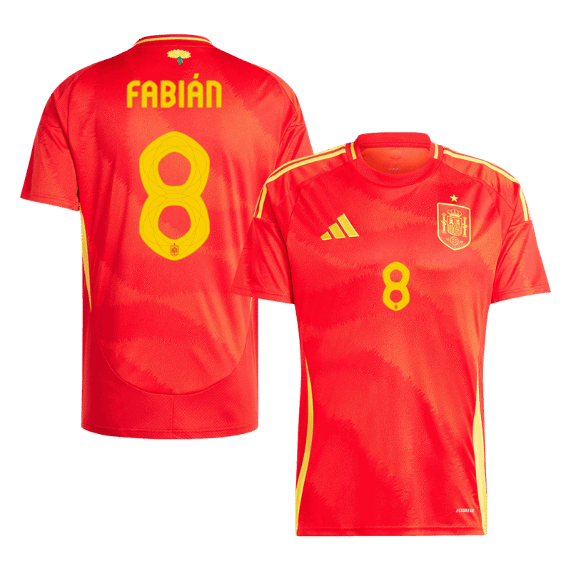 FABIÁN #8 Spain Home Soccer Jersey EURO 2024