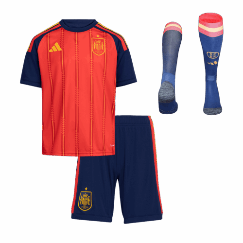 628413_1 Kid's Spain Home Soccer Jersey Kit(Jersey+Shorts+Socks) World Cup 2026 Red