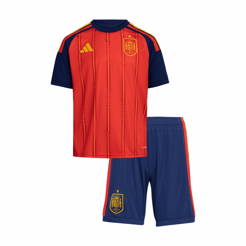 Kid's Spain Home Soccer Jersey Kit(Jersey+Shorts) World Cup 2026 Red