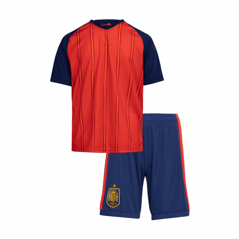 Kid's Spain Home Soccer Jersey Kit(Jersey+Shorts) World Cup 2026 Red