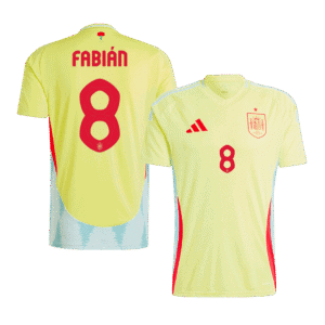 FABIÁN #8 Spain Away Soccer Jersey EURO 2024