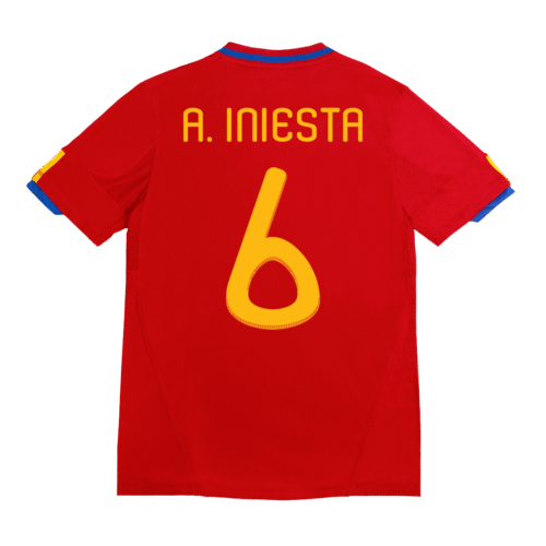 Vintage Soccer Jersey A. INIESTA #6 Spain Home 2010