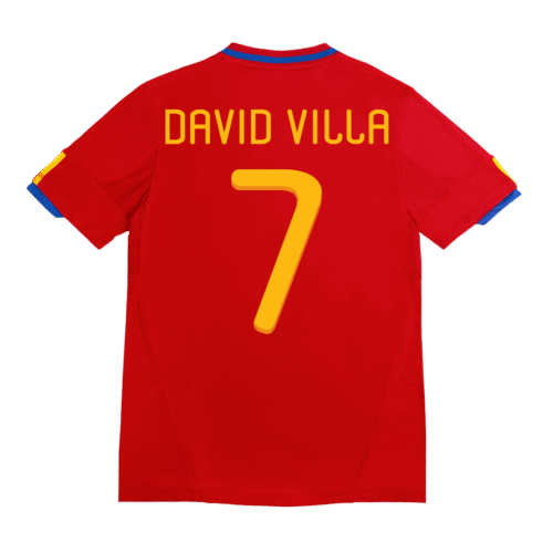Vintage Soccer Jersey DAVID VILLA #7 Spain Home 2010