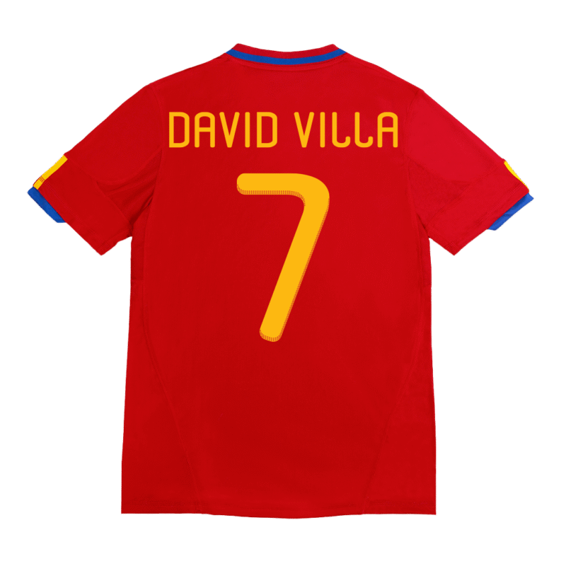 Vintage Soccer Jersey DAVID VILLA #7 Spain Home 2010