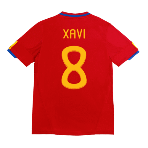 Vintage Soccer Jersey XAVI #8 Spain Home 2010