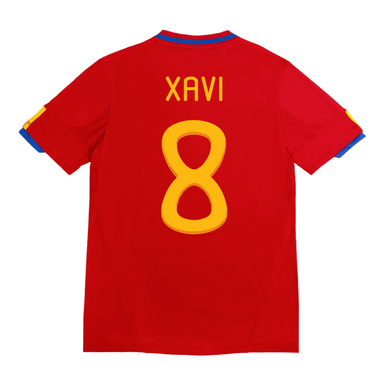 Vintage Soccer Jersey XAVI #8 Spain Home 2010