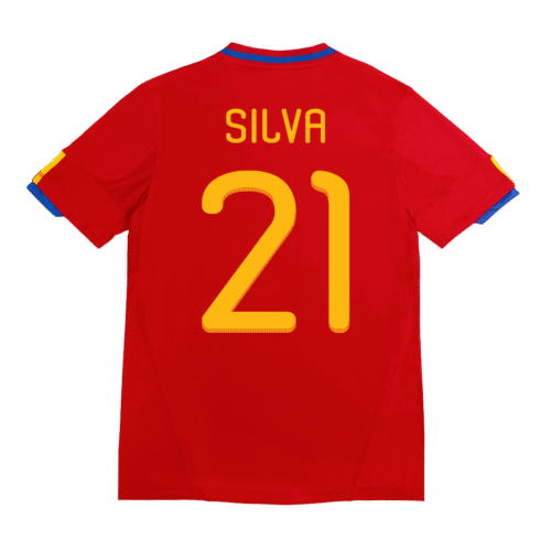 Vintage Soccer Jersey SILVA #21 Spain Home 2010